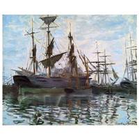 Claude Monet Painting Ships In Harbor