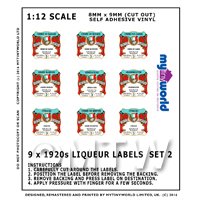 Set of 9 Miniature Dolls House Liqueur Labels (LS2)