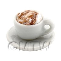 Dolls House Miniature Latte With Whipped Cream and Chocolate Sauce