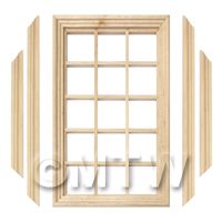 Dolls House Miniature 15 Pane Georgian Window, Frame And Glazing