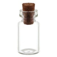 Dolls House Miniature 20mm x 10mm Clear Glass Jars With Removable Cork