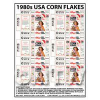 Dolls House Miniature Packaging Sheet of 6 1980s USA Corn Flakes
