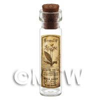 Dolls House Apothecary Cowslip Herb Long Sepia Label And Bottle