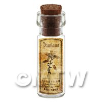 Dolls House Apothecary Damiana Herb Short Sepia Label And Bottle