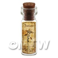 Dolls House Apothecary Damiana Herb Short Sepia Label And Bottle