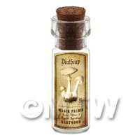 Dolls House Miniature Apothecary Deathcap Fungi Bottle And Label