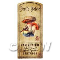 Dolls House Miniature Apothecary Devils Bolete Fungi Colour Label