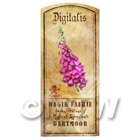 Dolls House Herbalist/Apothecary Fox Glove Herb Short Colour Label
