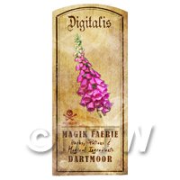 Dolls House Herbalist/Apothecary Fox Glove Herb Short Colour Label
