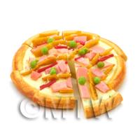 Dolls House Miniature Sliced Ham And Teriyaki Chicken Pizza