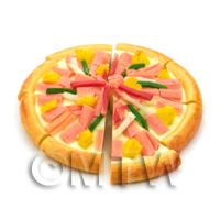 Dolls House Miniature Sliced Ham, Cheese And Pineapple Pizza
