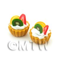 Dolls House Miniature Kiwi, Strawberry And Lemon Tart