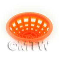 Small Dark Orange Dolls House Miniature Plastic Bowl