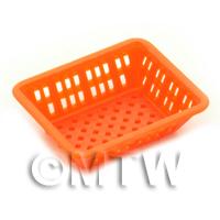 Large Orange Dolls House Miniature Retangular Plastic Basket