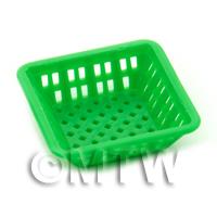 Large Green Dolls House Miniature Square Plastic Basket