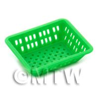 Large Green Dolls House Miniature Retangular Plastic Basket