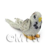 Dolls House Miniature Air Dried Clay Grey Budgies