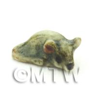 Hand Made Dolls House Miniature Ceramic Grey Mouse