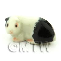 Dolls House Miniature Ceramic Black And White Guinea Pig
