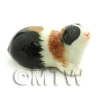 Dolls House Miniature Ceramic Black and Brown Guinea Pig