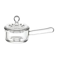 Medium Dolls House Miniature Handmade Glass Saucepan With Lid