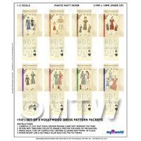 8 Miniature DIY Hollywood Dress Pattern Packets (DPDS06)
