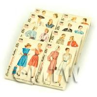 8 Dolls House Miniature Simplicity Dress Pattern Packets (DPPS02)
