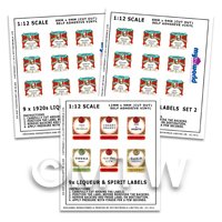Set of 24 Miniature Dolls House Liqueur Labels (LS3)