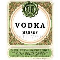 Vodka Mersky Miniature Dolls House Liqueur Label