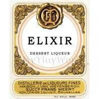 Elixir Miniature Dolls House Liqueur Label