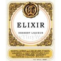 Elixir Miniature Dolls House Liqueur Label