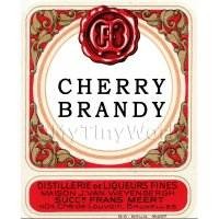 Cherry Brandy Miniature Dolls House Liqueur Label