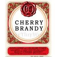Cherry Brandy Miniature Dolls House Liqueur Label