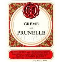Creme De Prunelle Miniature Dolls House Liqueur Label