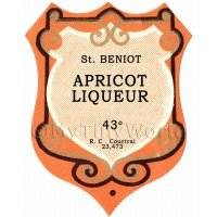 Benoit Apricot Liqueur Miniature Dolls House Liqueur Label