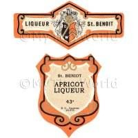 Matched Benoit Apricot Liqueur Miniature Dolls House Liqueur Labels