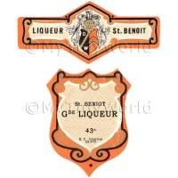 Matched Benoit Grande Liqueur Miniature Dolls House Liqueur Labels