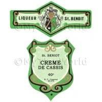 Matched Benoit Creme De Cassis Miniature Dolls House Liqueur Labels