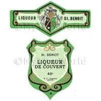 Matched Benoit Liqueur De Couvent Miniature Dolls House Liqueur Labels