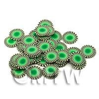 50 Green Poker Chip Cane Slices - Nail Art (ENS04)