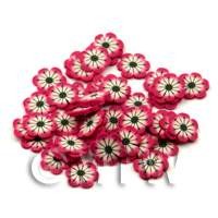 50 Pink And Black Flowers Cane Slices - Nail Art (ENS06)