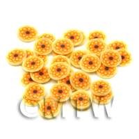 50 Sunflower Cane Slices - Nail Art (ENS25)