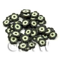 50 Black And White Flower Cane Slices - Nail Art (ENS26)