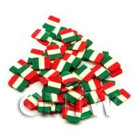 50 Italian Flag Cane Slices - Nail Art (ENS29)