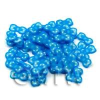 50 Transparent Blue Bow Cane Slices - Nail Art (ENS32)