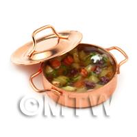 Dolls House Miniature Beef Casserole In A Metal Pot