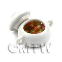 Dolls House Miniature Ceramic Pot with Casserole