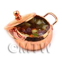 Dolls House Miniature Beef Casserole In A Metal Pot