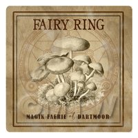 Dolls House Miniature Apothecary Fairy Ring Fungi Sepia Box Label