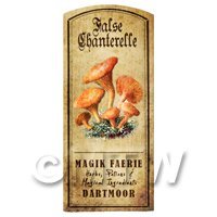 Dolls House Miniature Apothecary False Chanterelle Fungi Colour Label